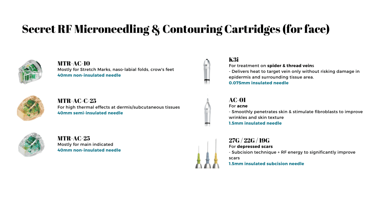 Secret RF Microneedling and Contouring Cartridges